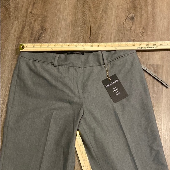 Zac & Rachel Slim Leg Short Length Solid Dress Pants Grey 8 NWT - Picture 3 of 8
